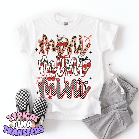 Mini patterns and cherries | DTF Transfer | POD