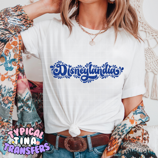 Diz-landia (blue) | DTF Screen Print | POD