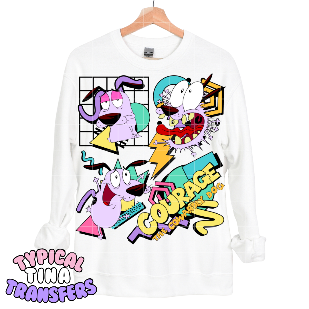 Retro - Courage purple dog | DTF Transfers | POD