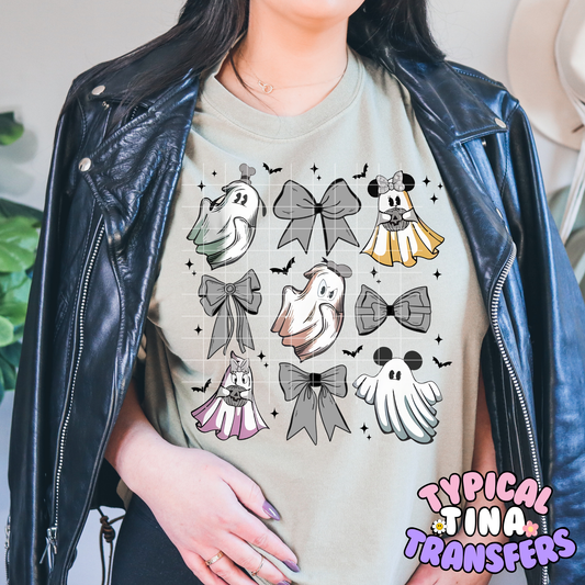 B&W Coquette Mouse Ghosts | DTF Transfer | POD