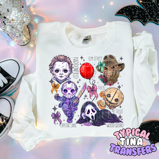 Coquette Halloween Slashers Frames | DTF Transfer | POD