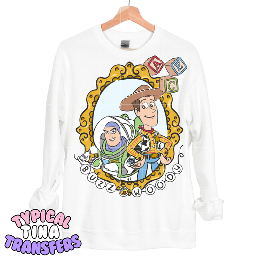 Buzz and Sheriff Frame with blocks | DTF Transfers | POD