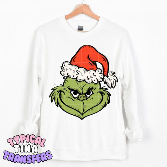 Gr!nch Drawn with Red Hat | DTF Transfer | POD