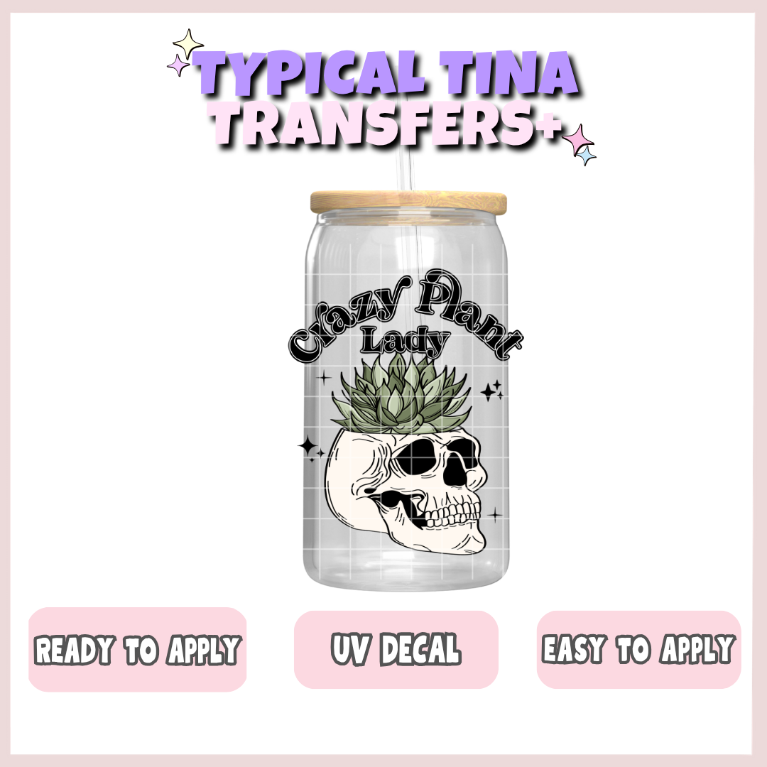 crazy plant lady skull heard | UV decals | POD