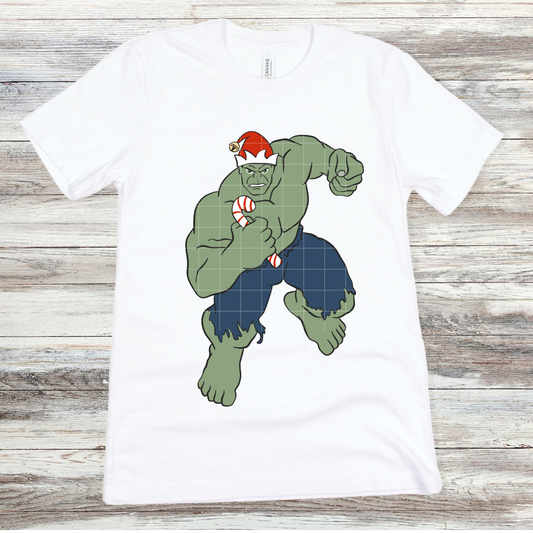 Super Hero Xmas - Big Green Guy | DTF Transfer | POD