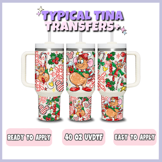 Christmas Mouse G | 40oz UVDTF Wrap | POD