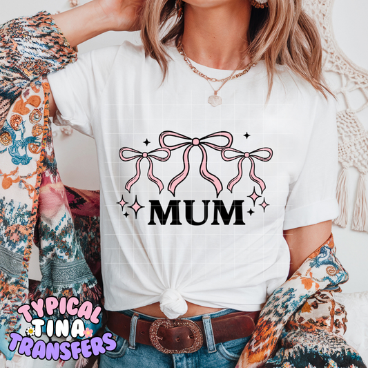 Mum Bows | DTF Screen Print | POD