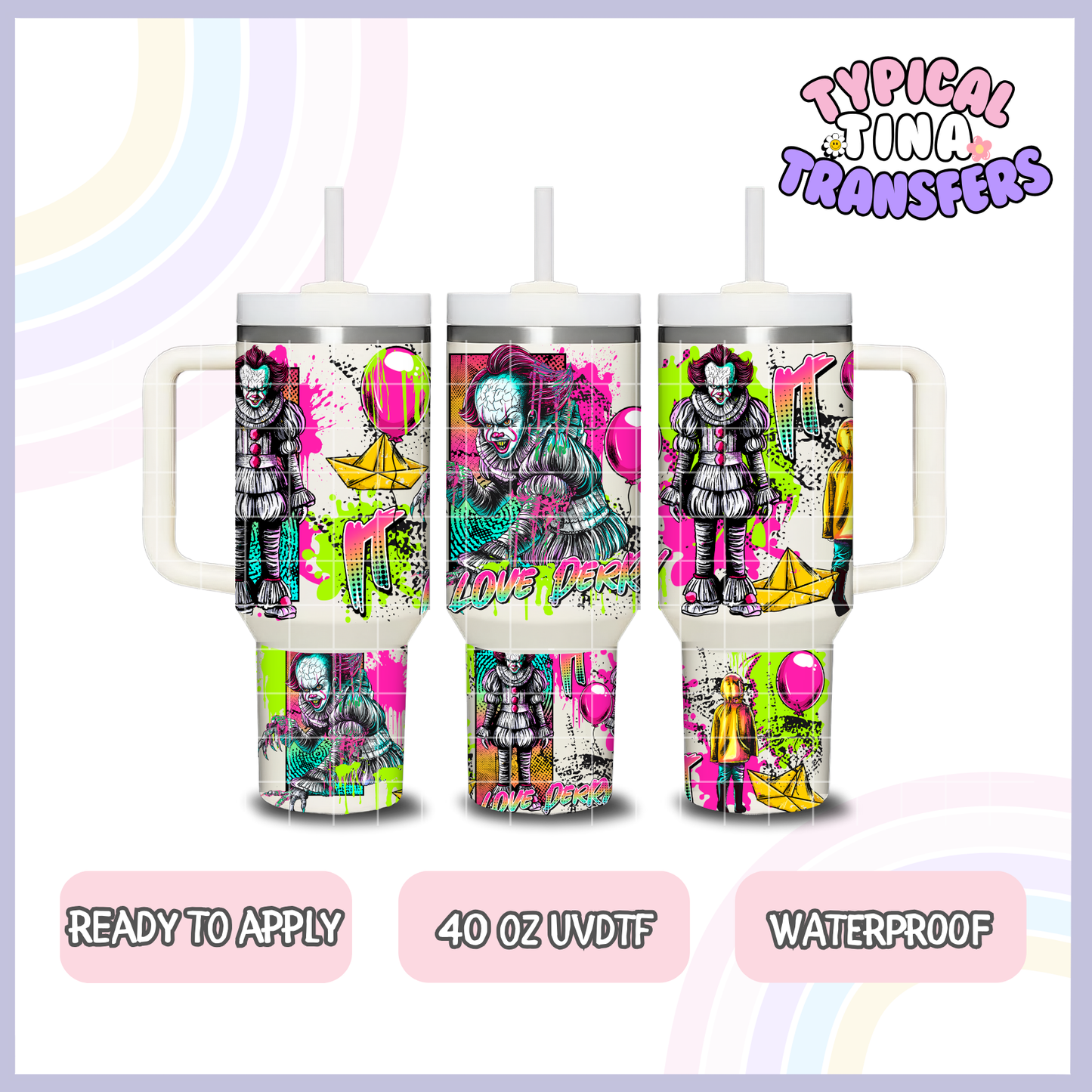 Slice - clown | 40oz UVDTF Wrap | POD