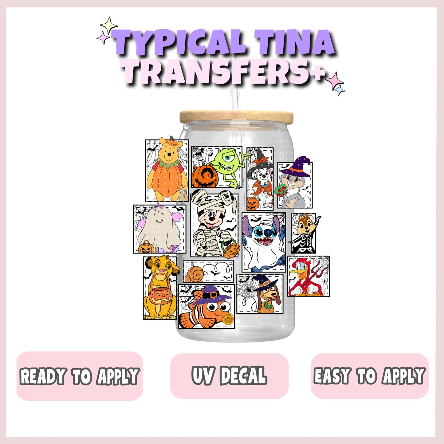 halloween magical characters frames | UV decals | POD