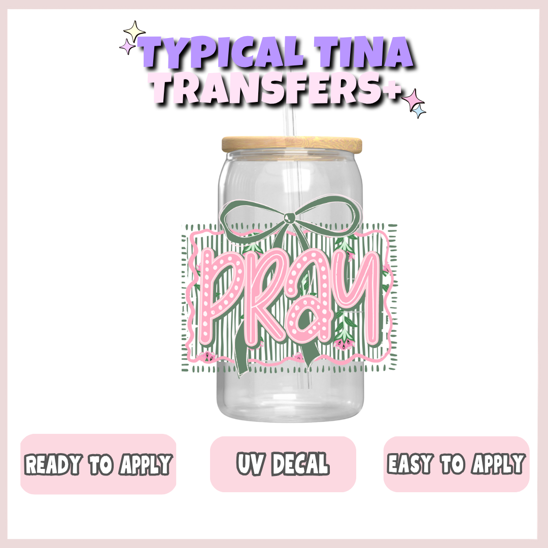 Pray w/ green stripped background | UV decals | POD