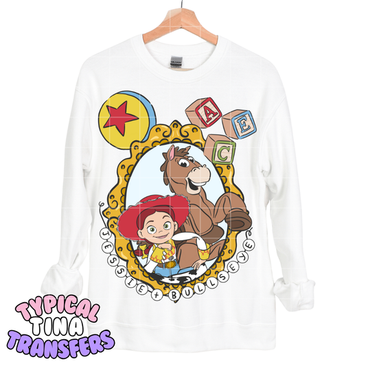 Jessie and BullsE Frame with blocks | DTF Transfers | POD