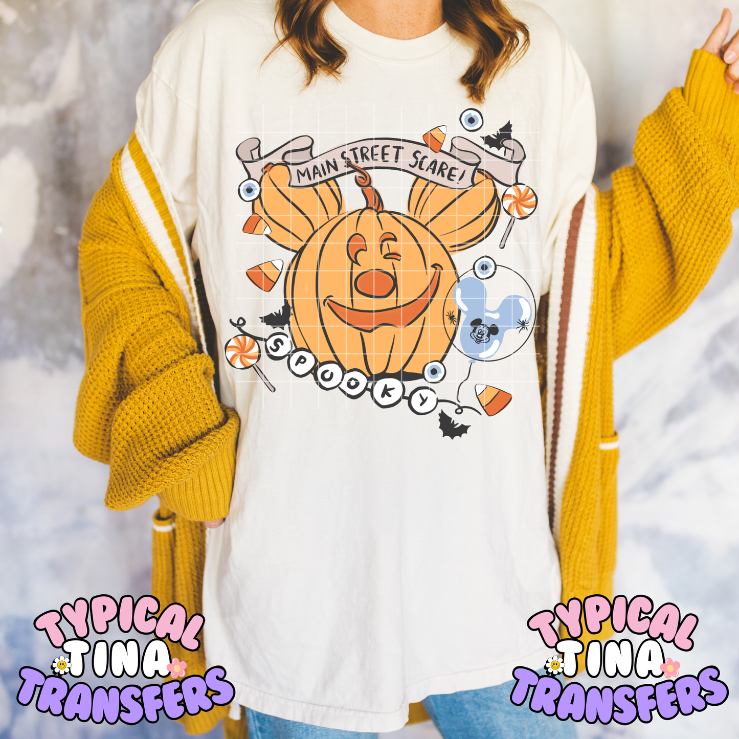 Main Street Scares Pumpkin Mouse | DTF Transfer | POD