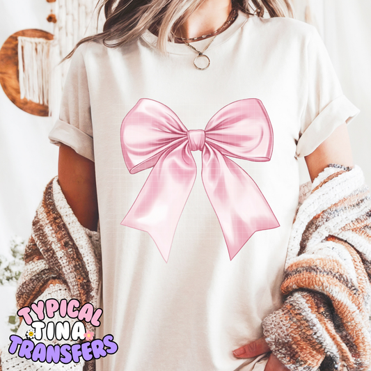 Light Pink Bow | Adult 11" DTF Screen Print | POD