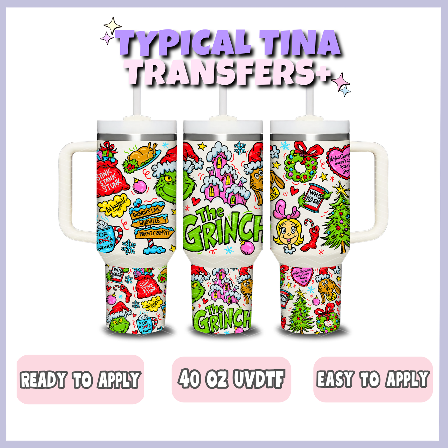 Xmas Doodle - The green guy | 40oz UVDTF Wrap | POD