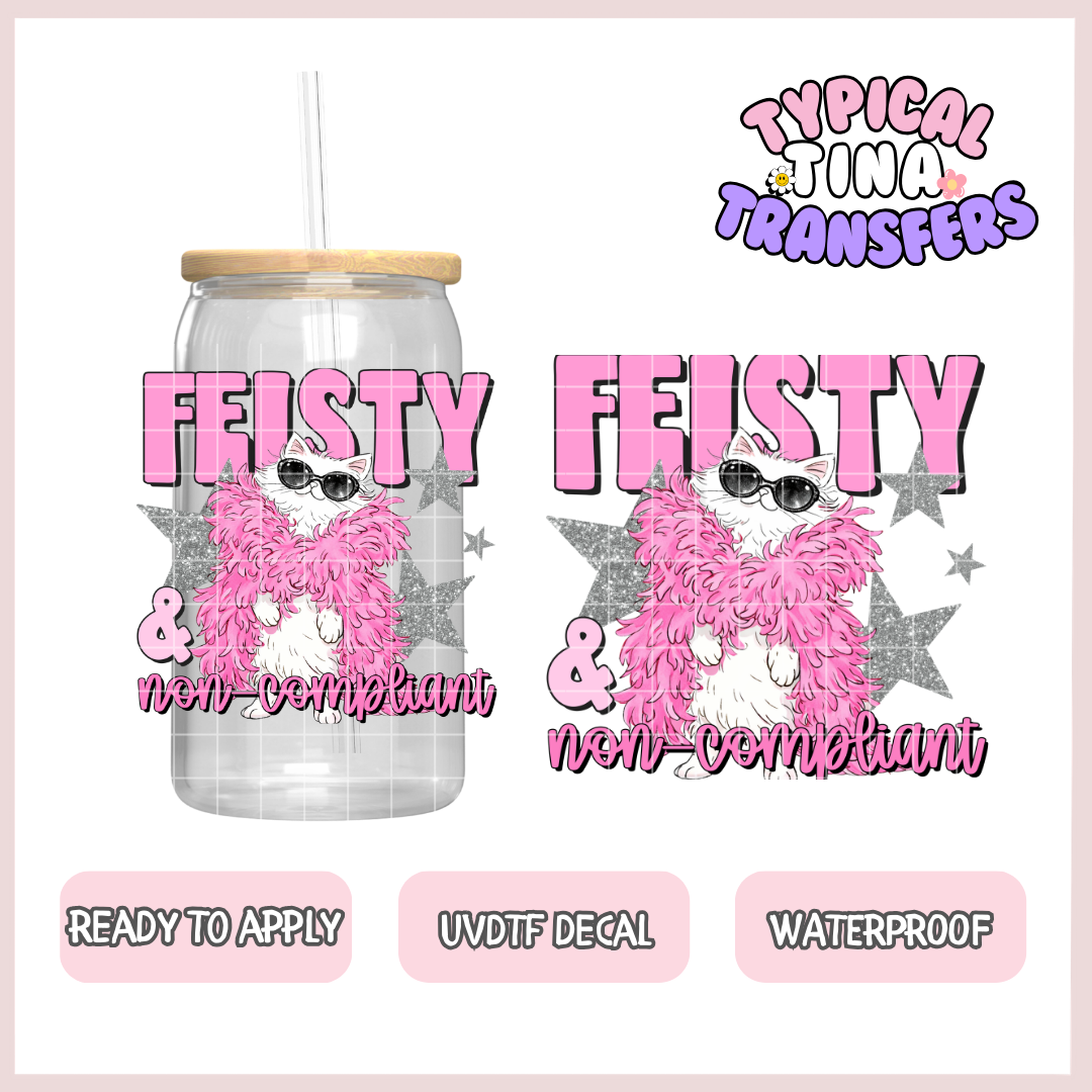 feisty and non-compliant | UV decals | POD