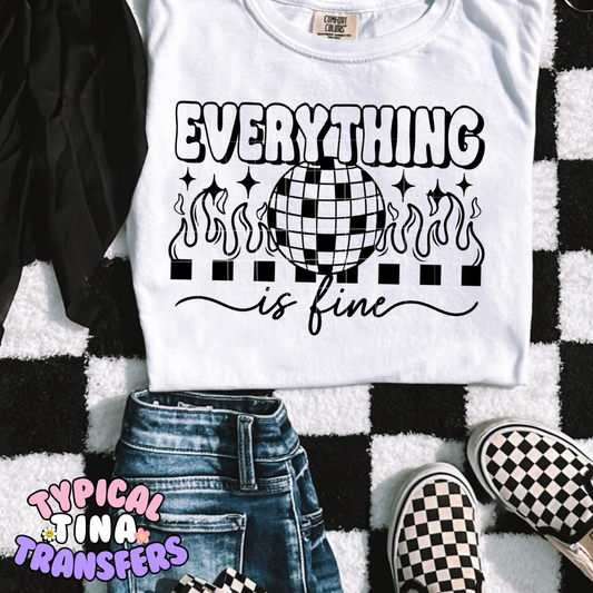 everything is fine disco | DTF Transfer | POD