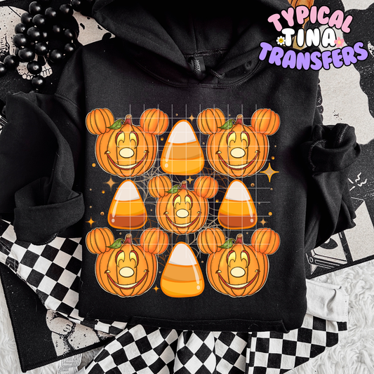Pumpkin Mouse and candy corn | DTF Transfer | POD
