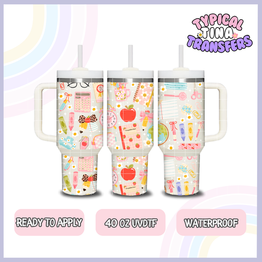 kawaii school essentials | 40oz UVDTF Wrap | POD