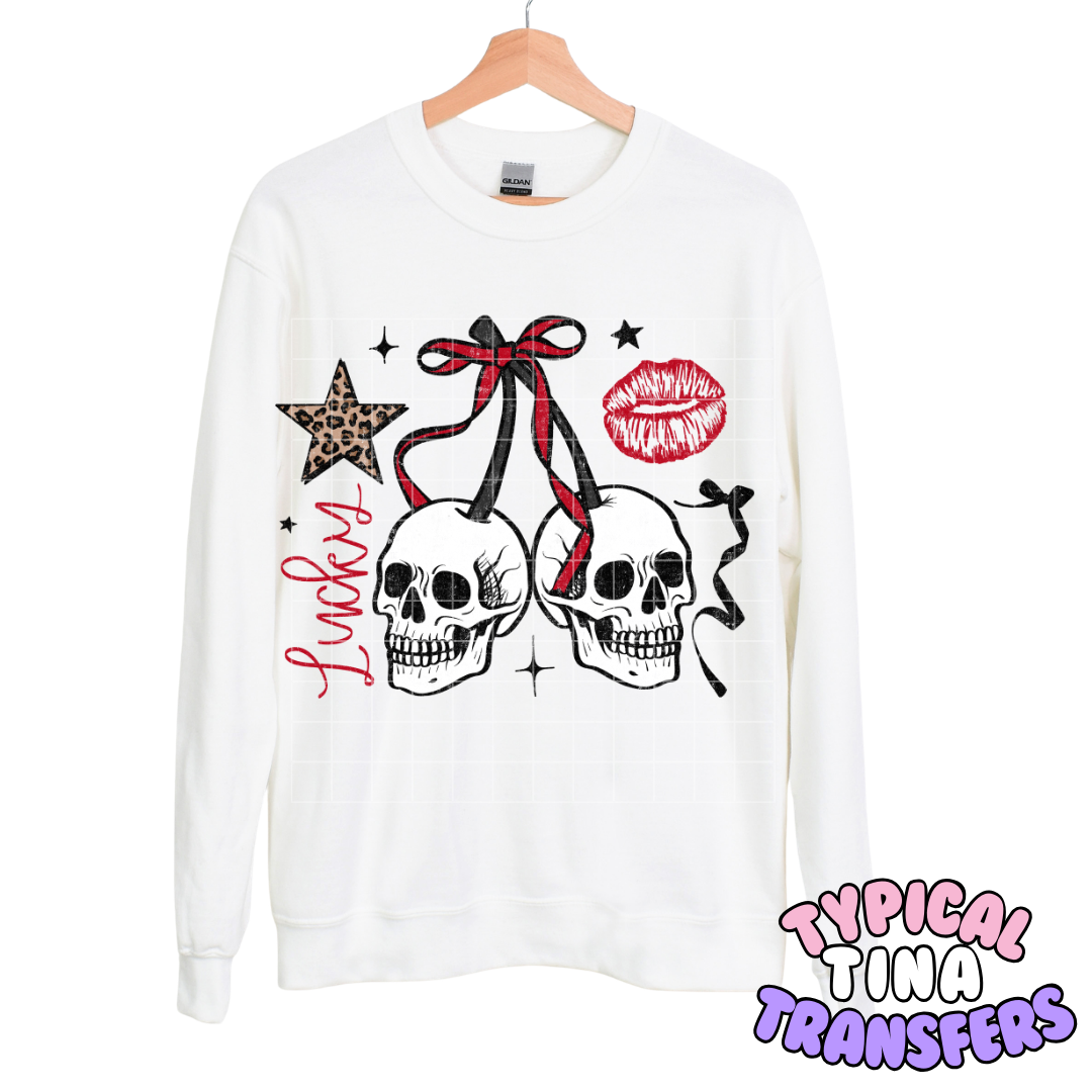 Lucky Skull cherries | DTF Transfers | POD