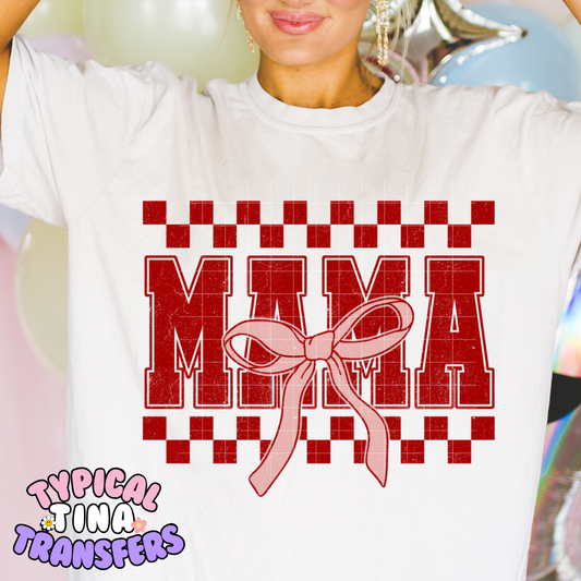 Mama Checkered Red | DTF Screen Print | POD