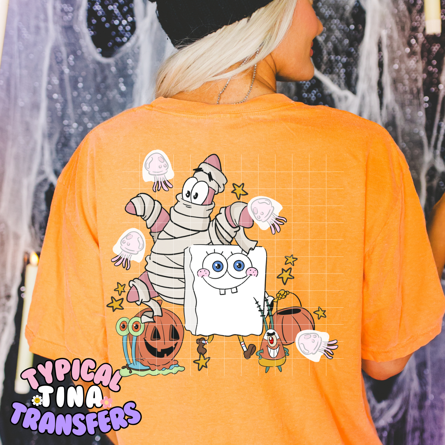 Spooky Sponge and starfish | DTF Transfer | POD