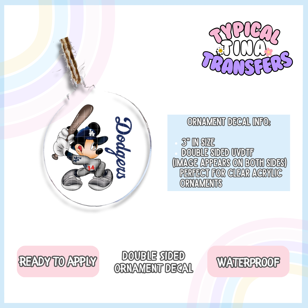 Mick LA Baseball Team | 3" Ornament Decal | POD