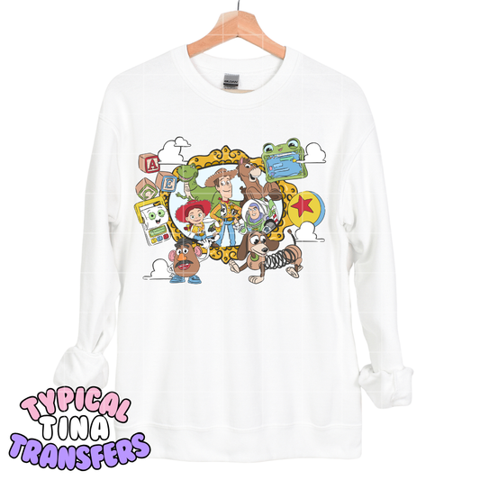 Toys Group Frame with blocks | DTF Transfers | POD