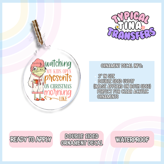 Watching my Kids Froggy | 3" Ornament Decal