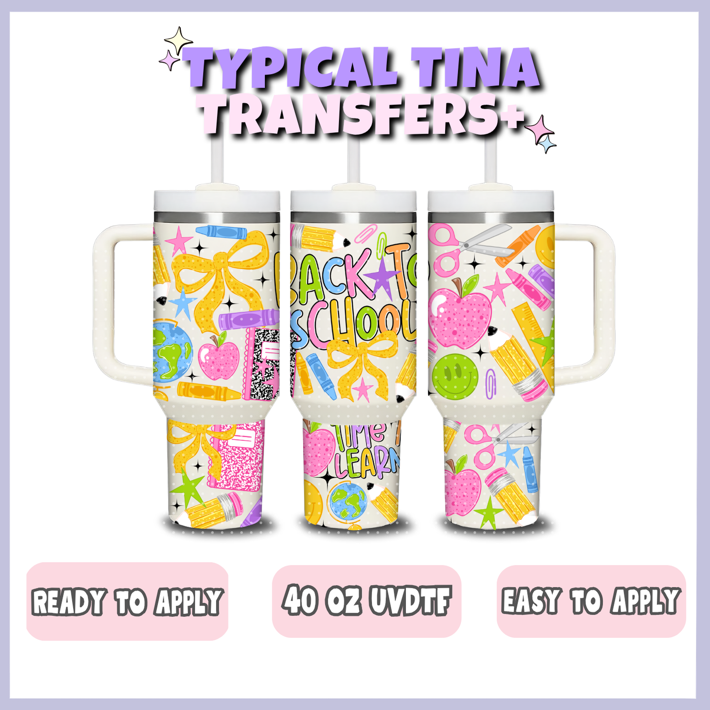 back to school | 40oz UVDTF Wrap | POD
