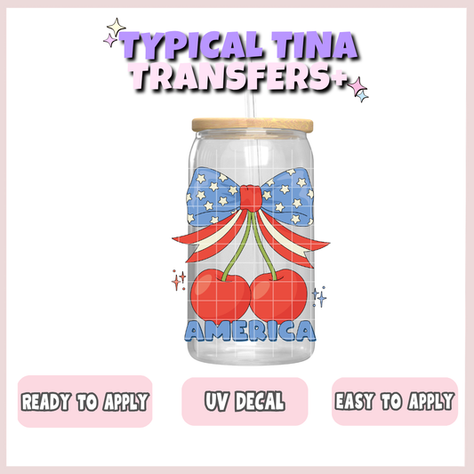 Cherry bow America | UV decals | POD