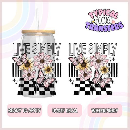 Live simply (pink butterflies) | 4" - 6" decals | POD