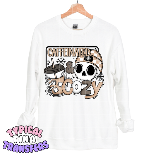 Caffeinated and Cozy | DTF Transfers | POD