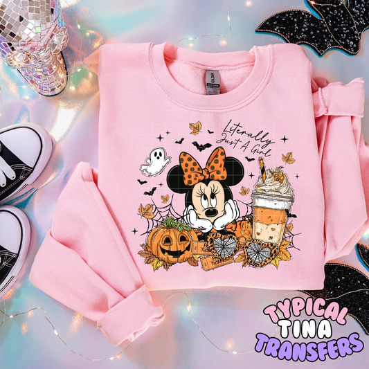 Literally just a girl Min Halloween | DTF Transfer | POD