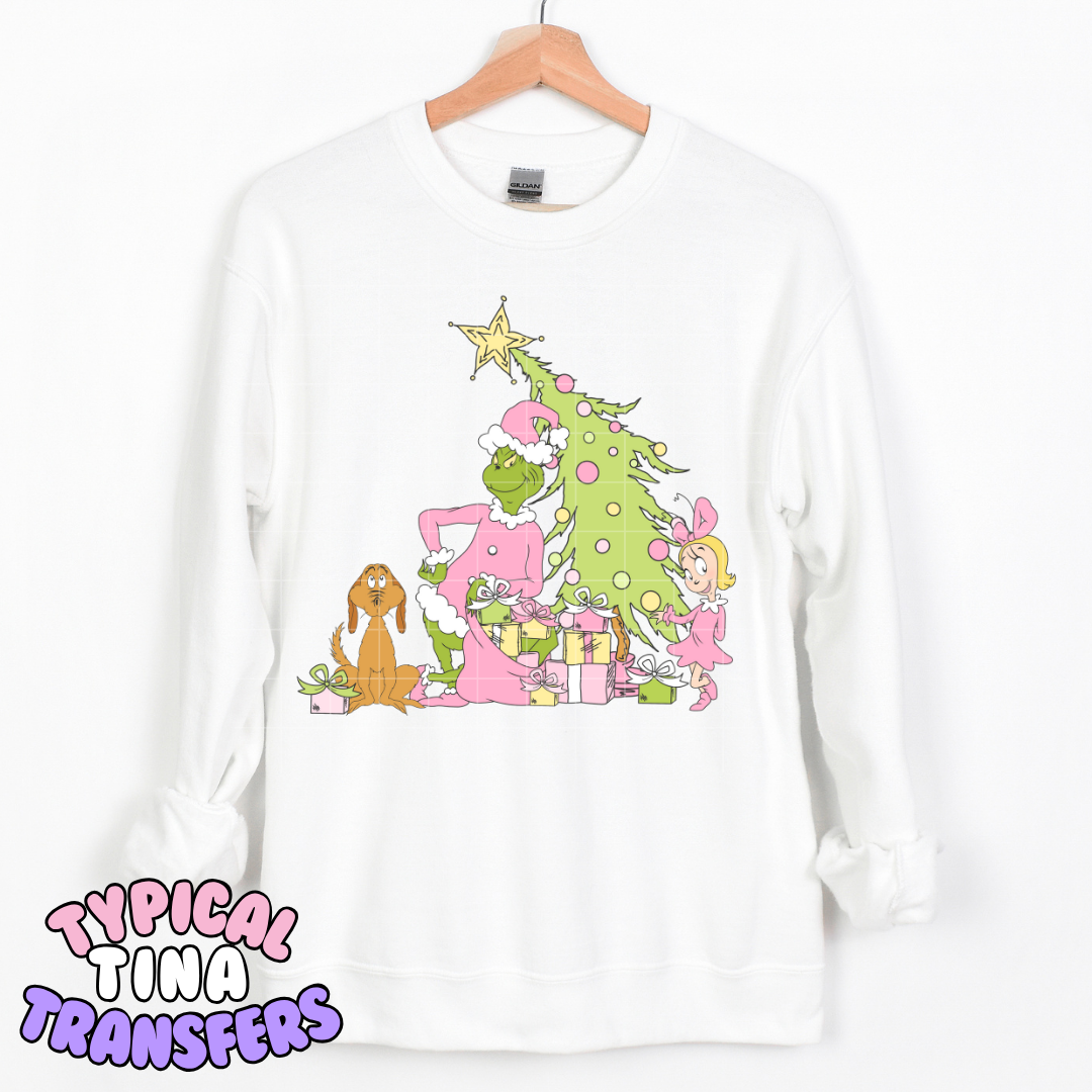 Gr!nch, Cndy, Max and Tree in pink | DTF Transfer | POD