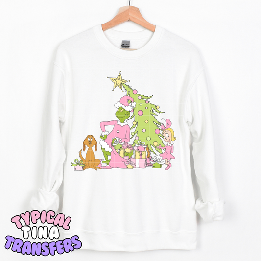 Gr!nch, Cndy, Max and Tree in pink | DTF Transfer | POD