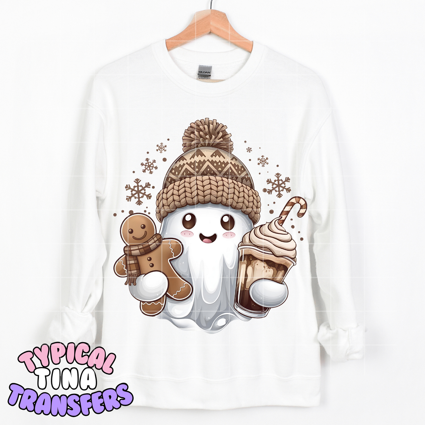 Holiday Ghost - Gingerbread and Coffee  | DTF Transfer | POD