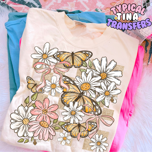 Floral blutterflies | DTF Screen Print | POD