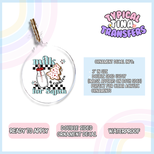 Milk for Santa | 3" Ornament Decal