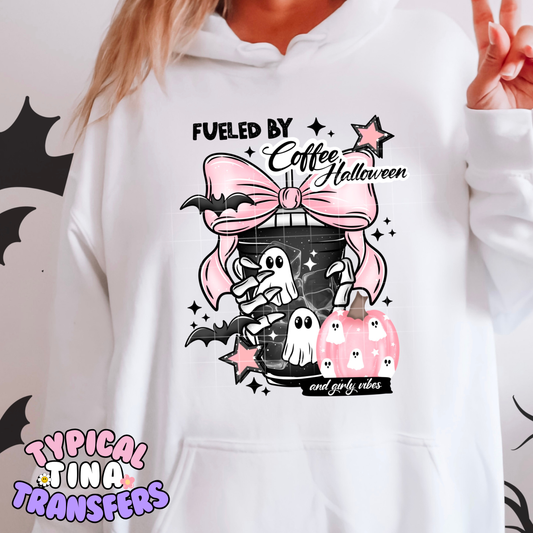 Fueled by Coffee and Halloween | DTF Transfer | POD