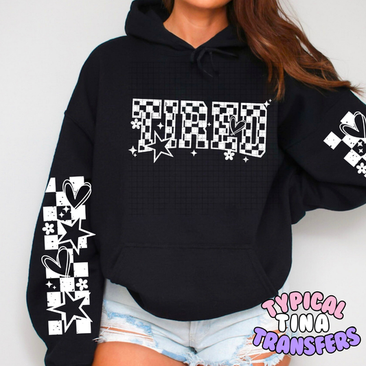Checkered Tired stars (white print) | DTF Transfers | POD