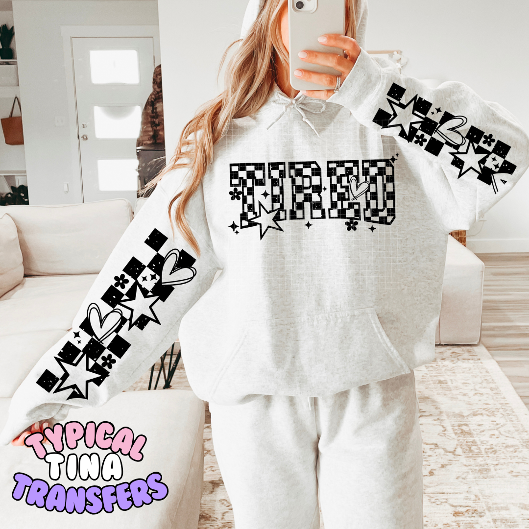 Checkered Tired stars (black print) | DTF Transfers | POD