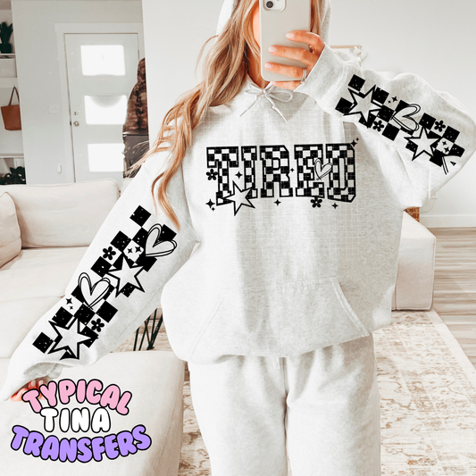 Checkered Tired stars (black print) | DTF Transfers | POD