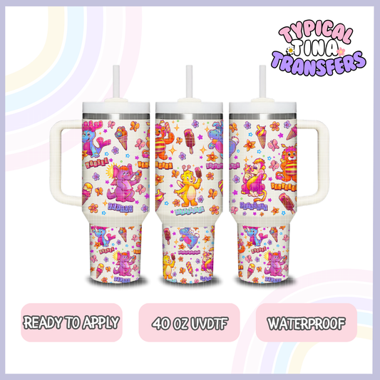 Characters and Ice cream | 40oz UVDTF Wrap | POD