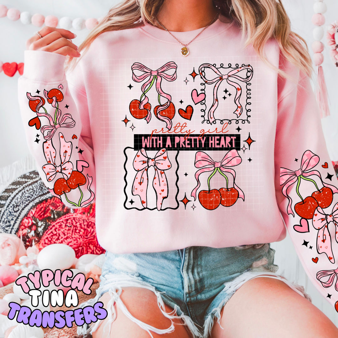 Pretty girl with a pretty heart | DTF Transfers | POD