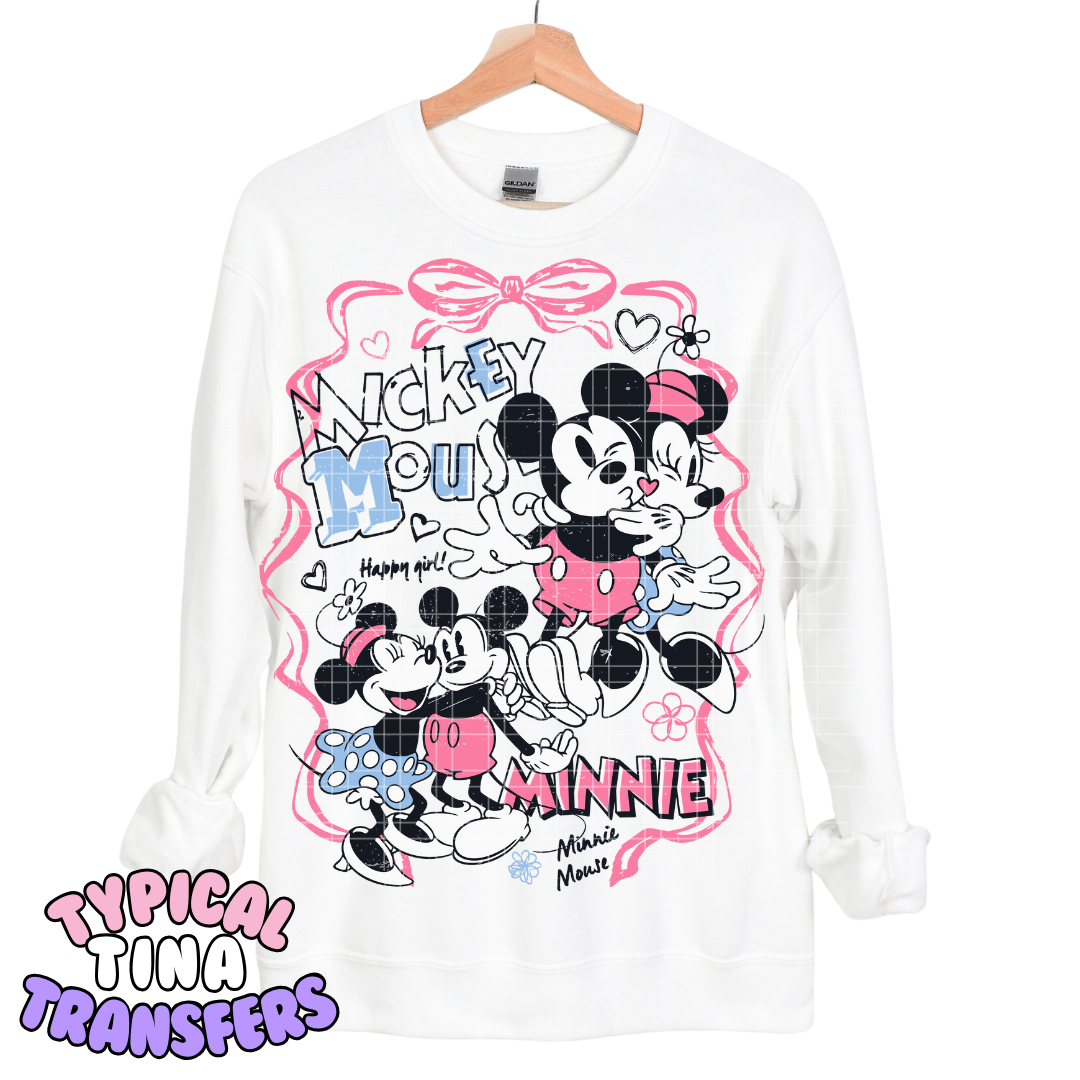 M&M pink and blue ribbon frame | DTF Transfers | POD