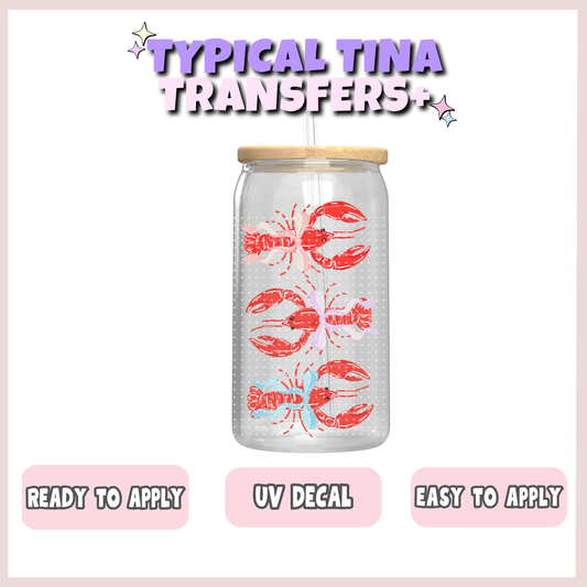 3 lobsters with bow | UV decals | POD