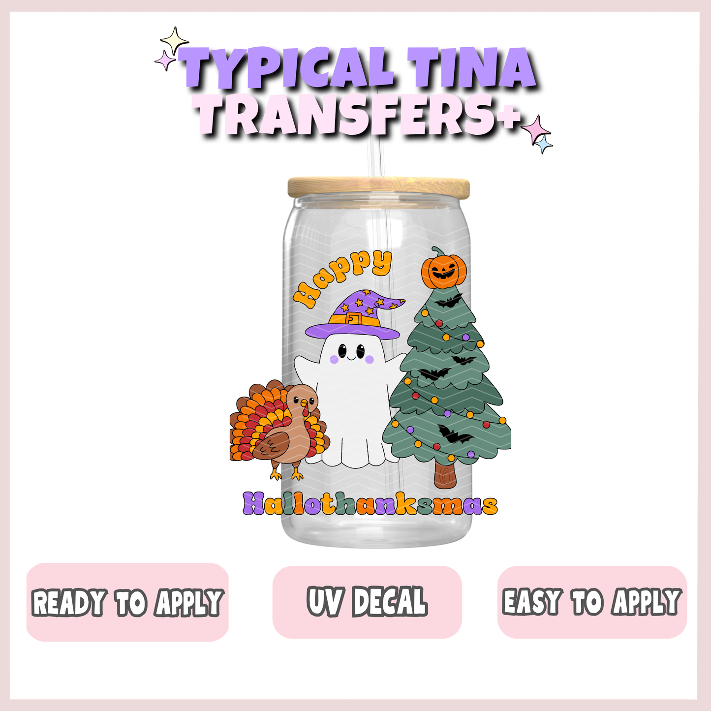 Happy Hallothankmas |  UV decals | POD