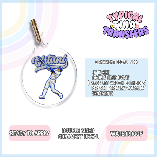 Baseball Player | 3" Ornament Decal | POD