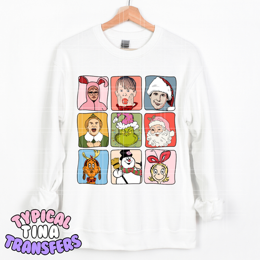 Holiday Squares - Classic Christmas Movies | DTF Transfer | POD