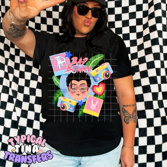 B Bunny camera Cartoon | DTF Transfer | POD